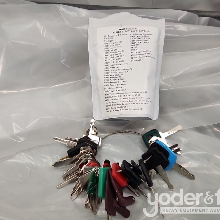Unused 42 Heavy Construction Equipment Master Keys Set to suit CAT, Bobcat, JD, Case, JLG, JCB, Volvo, Hyster, Ford New Holland, Yanmar, Takeuchi, Kubota, Komatsu, Toyota, Hitachi and more