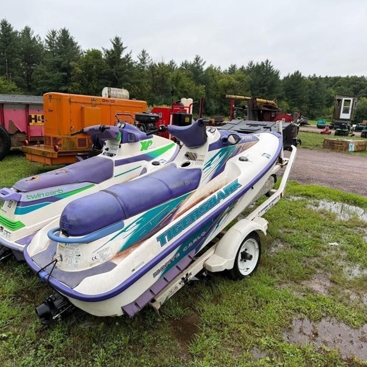 Seadoo XP and Tigershark 1000 Jet Skis on Trailer