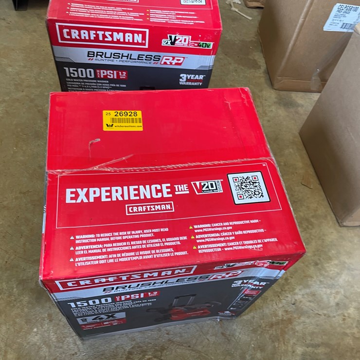 #50 • #26928 • Unused Craftsman 1500psi Cold Water Pressure Washer