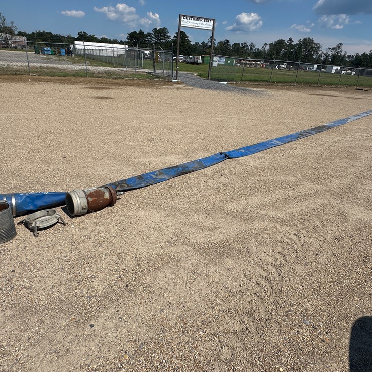 #23047 • APROX 95 FEET, 8 INCH BLUE DISCHARGE HOSES WITH WATER FITTINGS