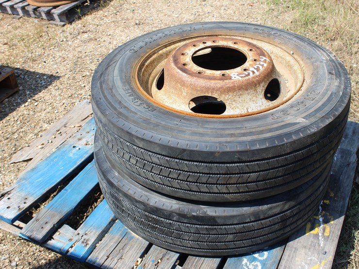 #79734-•-qty-2,-225/70r19.5,-10-lug-tires-and-rims-image-1