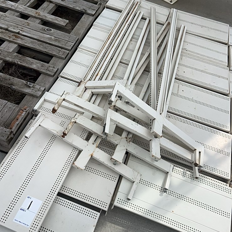 Commercial grade shelving, winning bidder takes everything pictured. Note:  Shelves are ￼ piled two deep.