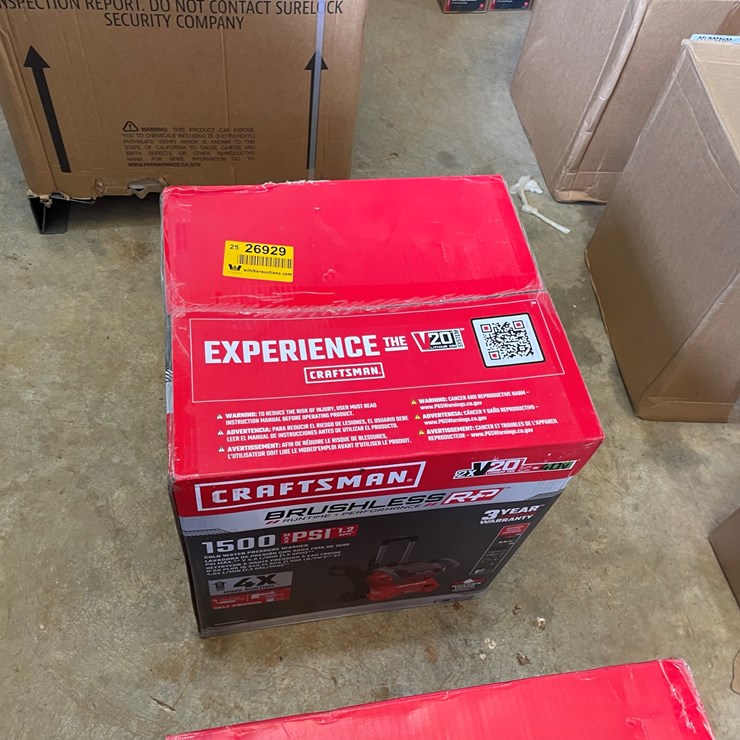 #49 • #26929 • Unused Craftsman 1500psi Cold Water Pressure Washer