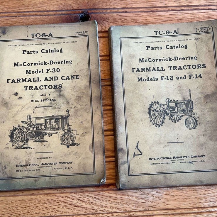 (2) McCormick-Deering Farmall Tractor Parts Catalogs