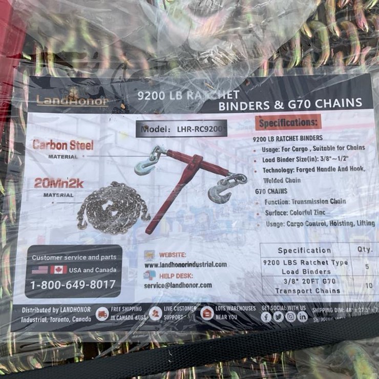 #4086 • Unused 2024 Landhonor Paladin Ratchet Binders & Chains