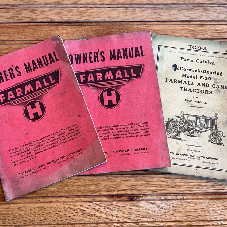 (3) IHC Farmall Tractor Manuals