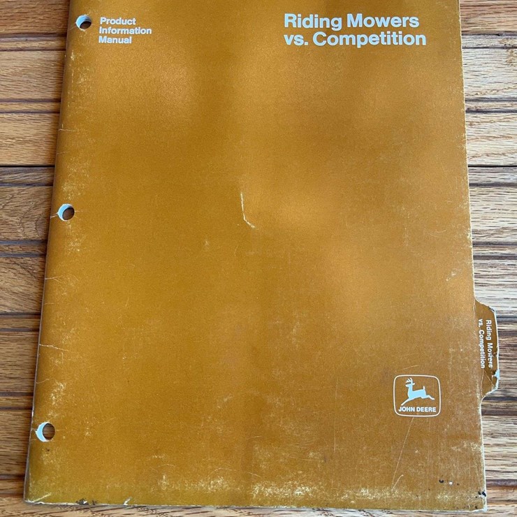 1976 John Deere Riding Mowers vs. Competition Manual