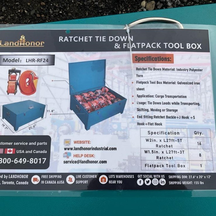 #4091 • Unused 2024 Landhonor Ratchet Tie Downs