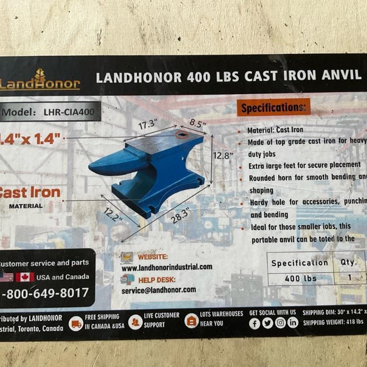#4051 • Unused 2024 Landhonor Cast Iron Anvil