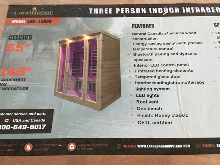 #4074-•-unused-2024-landhonor-three-person-indoor-infrared-sauna-room-image-10
