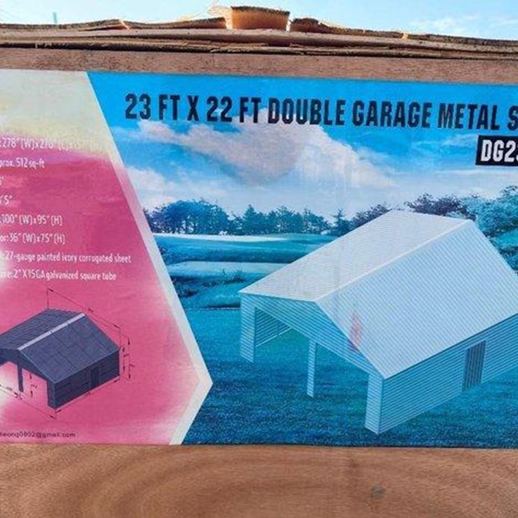 #4108 • New 23' x 22' Double Garage Metal Barn Shed