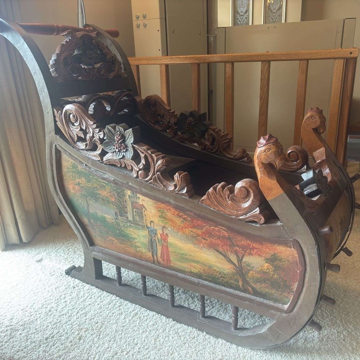 Sled with Ornate Painting