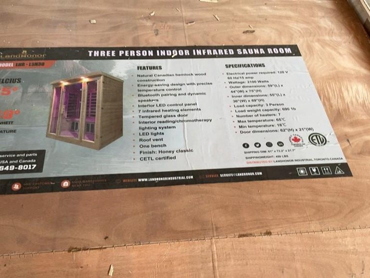 #4074-•-unused-2024-landhonor-three-person-indoor-infrared-sauna-room-image-8