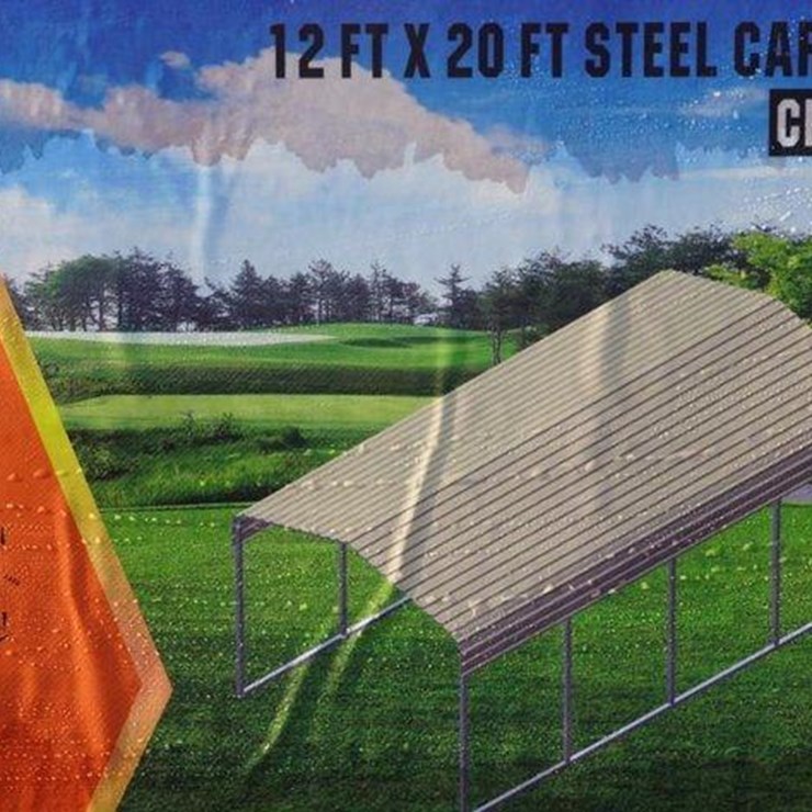 #4125 • New 12' x 20' Steel Carport Shed