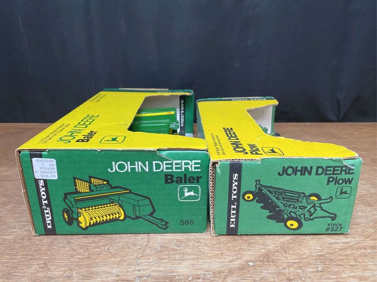 (2)-1/16-john-deere-plow-+-baler-nib-ertl-image-7