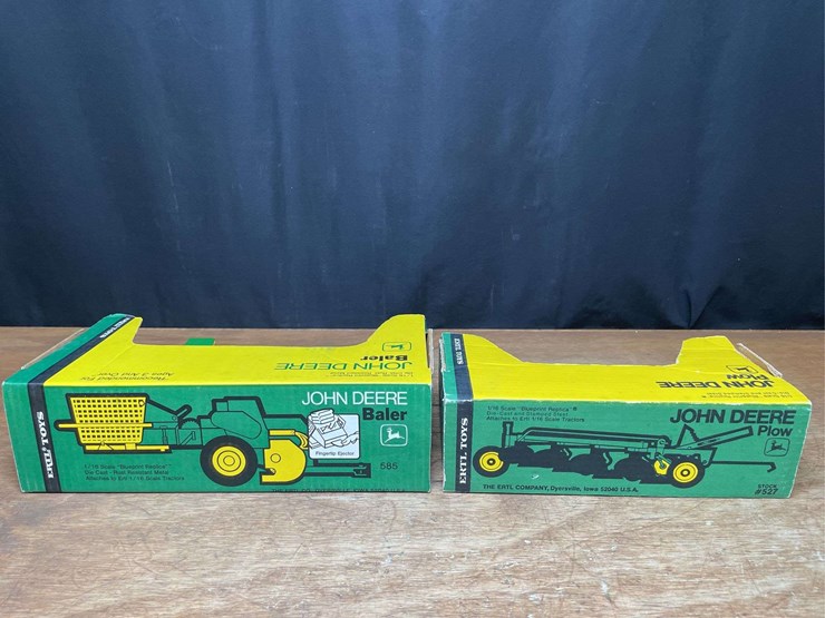 (2)-1/16-john-deere-plow-+-baler-nib-ertl-image-6