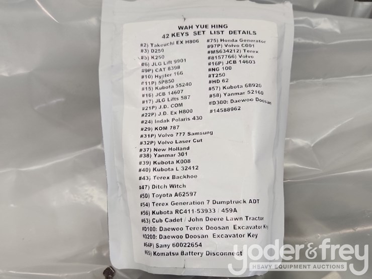 unused-42-heavy-construction-equipment-master-keys-set-to-suit-cat,-bobcat,-jd,-case,-jlg,-jcb,-volvo,-hyster,-ford-new-holland,-yanmar,-takeuchi,-kubota,-komatsu,-toyota,-hitachi-and-more-image-4