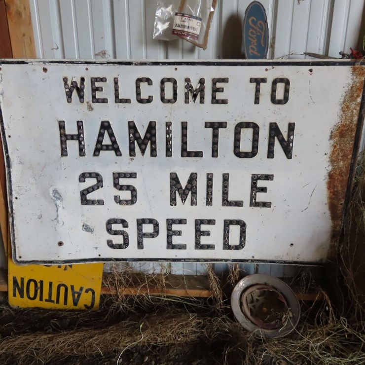 Large Marble Speed Limit Sign