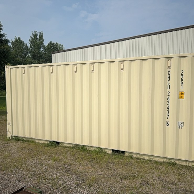 20’ L x 8’ W x 8.6’ Tall Storage Container, (Back Side Has Some Dents)