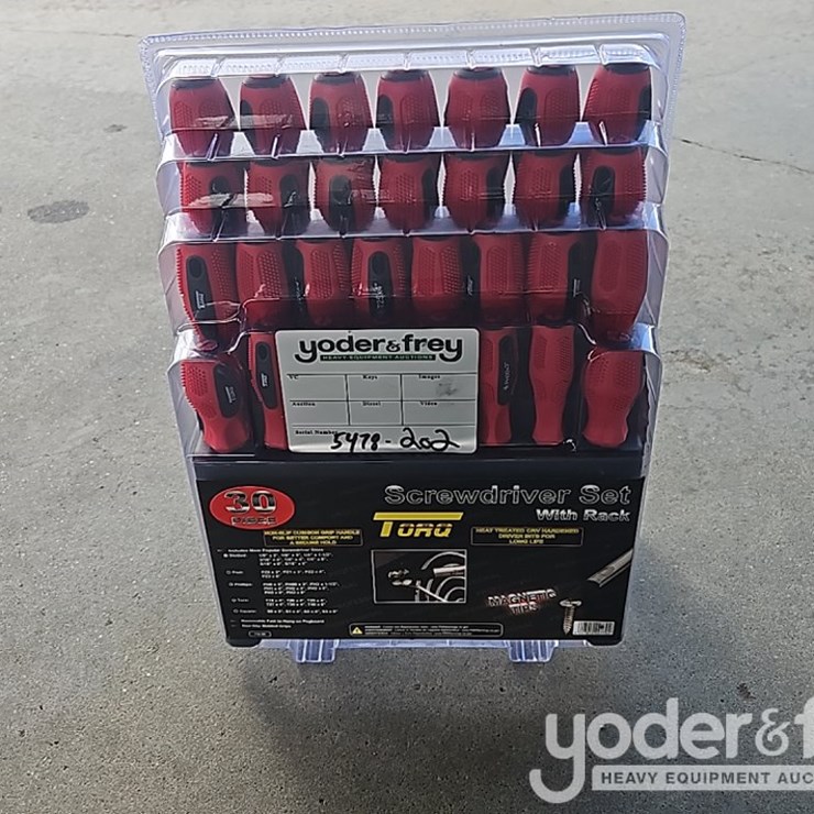 Unused 30 Pc Screwcriver Set c/w Rack, Magnetic Tips