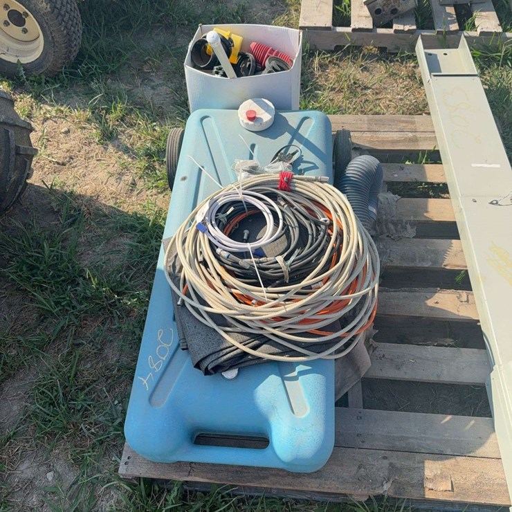 Co-axe grill cover, plumbing cap, RV shower head, 9" drawer slides, hose fittings, camper sewage tank