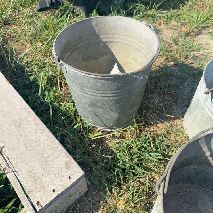 3 galvanized pales