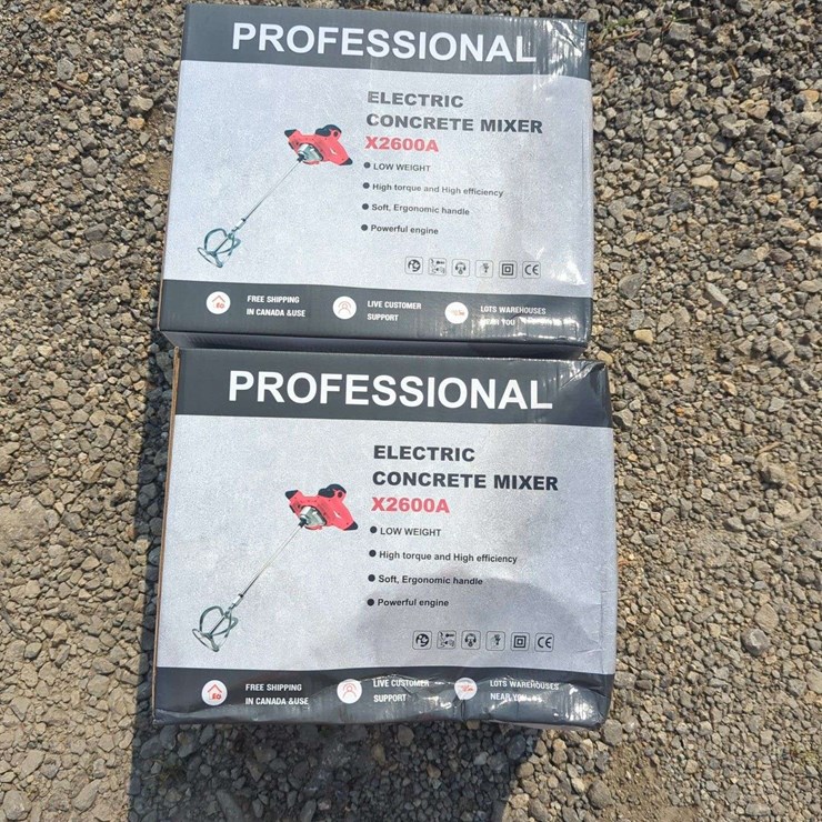 (2) Professional Electric Concrete Mixers - X2600A