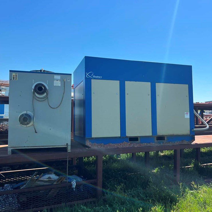QUINCY QSI-540 ENCLOSED ROTARY SCREW AIR COMPRESSOR, SKIDDED