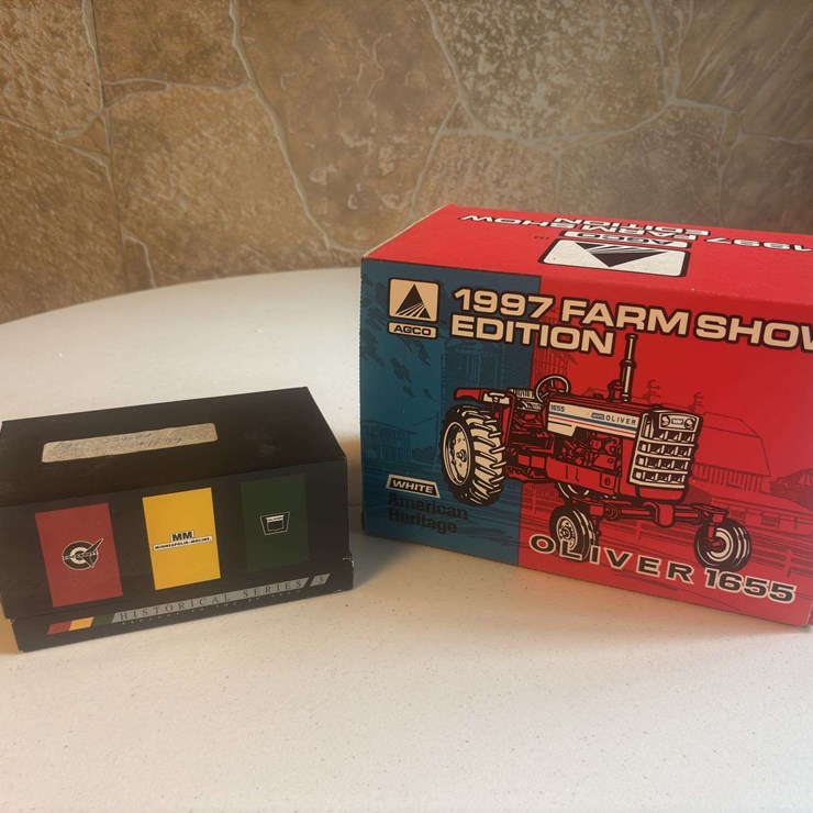 (2) 1/16 Oliver Heritage 1655 + 1/64 AGCO Historical Set NIB Ertl
