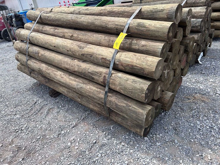 qty-(35)-unused-6-7"x8'-tapered-pressure-treated-posts-image-1