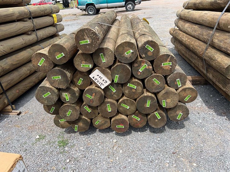 qty-(35)-unused-6-7"x8'-tapered-pressure-treated-posts-image-2