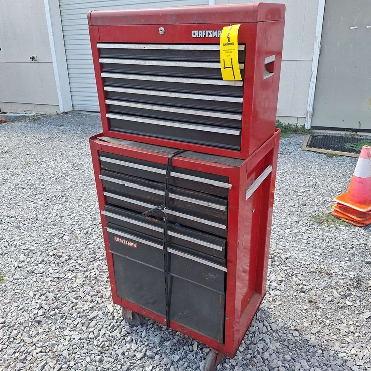 CRAFTSMAN DOUBLESTACK TOOLBOX WITH MISC TOOLS