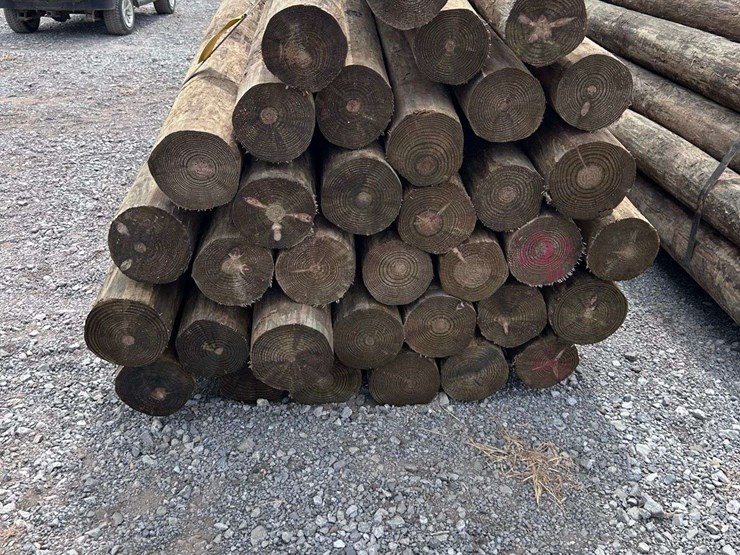 qty-(35)-unused-6-7"x8'-tapered-pressure-treated-posts-image-2