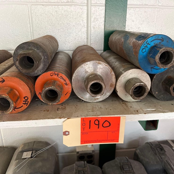 (7) CORE DRILL BITS: 3.5IN. - 5IN. SUPPORT EQUIPMENT