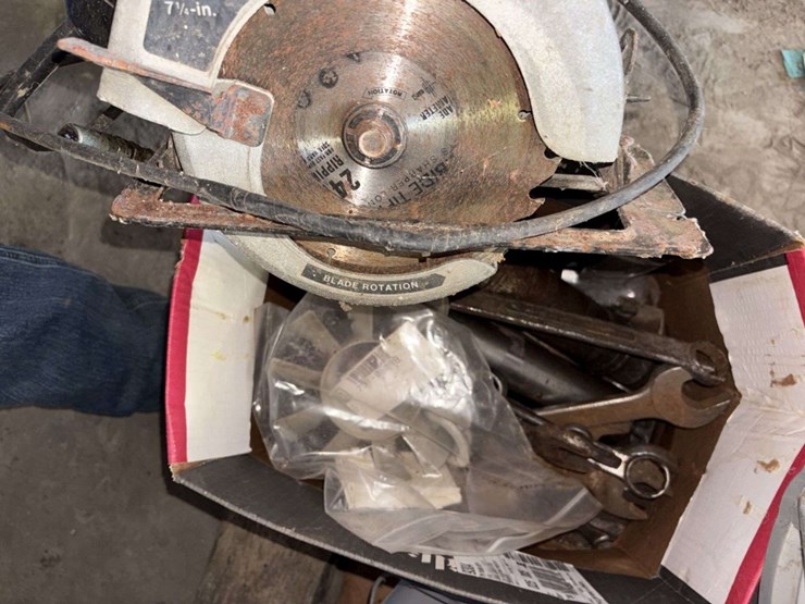 pallet-of:-sewer-tapes,-castor-wheels,-wrenches,-saw,-ext-cord,-rope,-hinges,-and-more,-buying-all-f-image-2