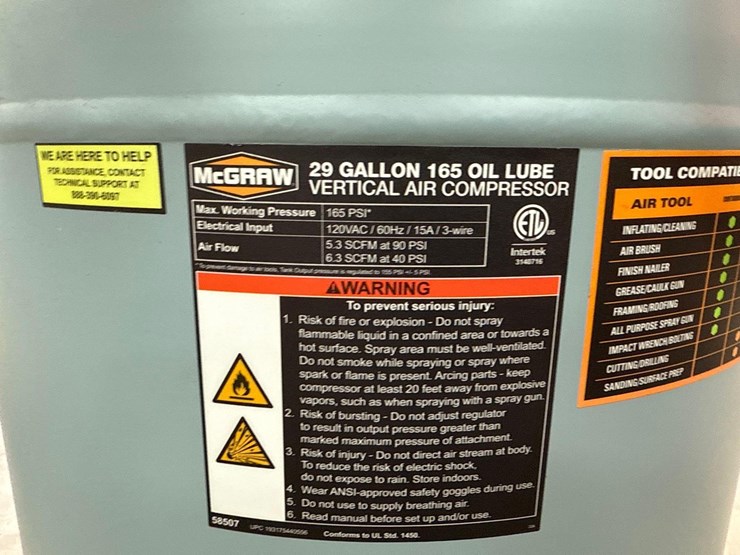 mcgraw-29-gallon/165-psi-electric-air-compressor-support-equipment-image-3