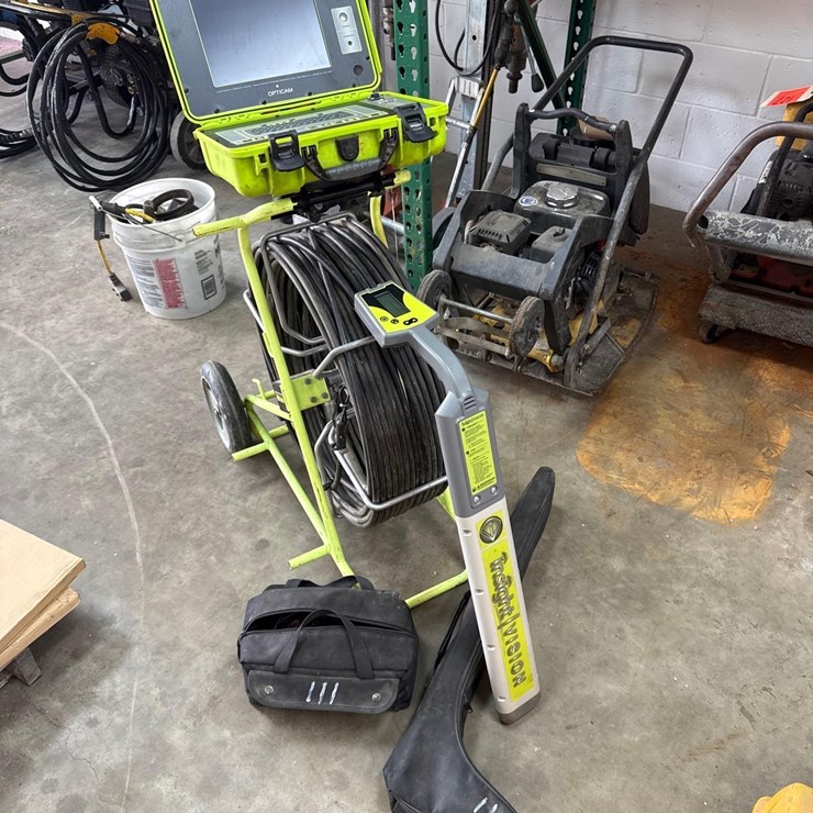 INSIGHT/VISION OPTICAM SEWER PIPE INSPECTION CAMERA, 200FT. VIDEO CABLE, WITH LOCATOR SUPPORT EQUIPMENT