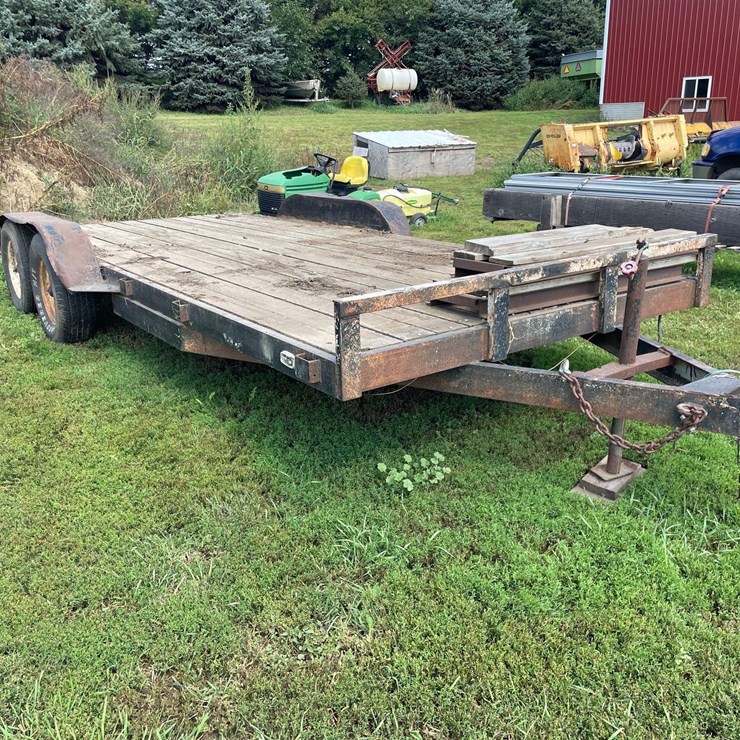1999 Specially Constructed 82” x 18ft Bumper Hitch Flatbed Trailer