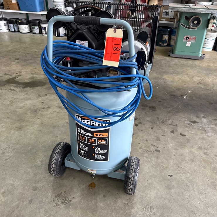 McGRAW 29 GALLON/165 PSI ELECTRIC AIR COMPRESSOR SUPPORT EQUIPMENT