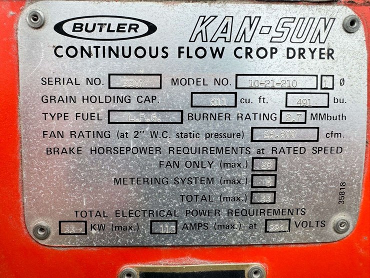 butler-kan-sun-grain-dryer,-model-216,-continuous-flow,-220v,-single-phase,-lp,-on-transports,-worke-image-11