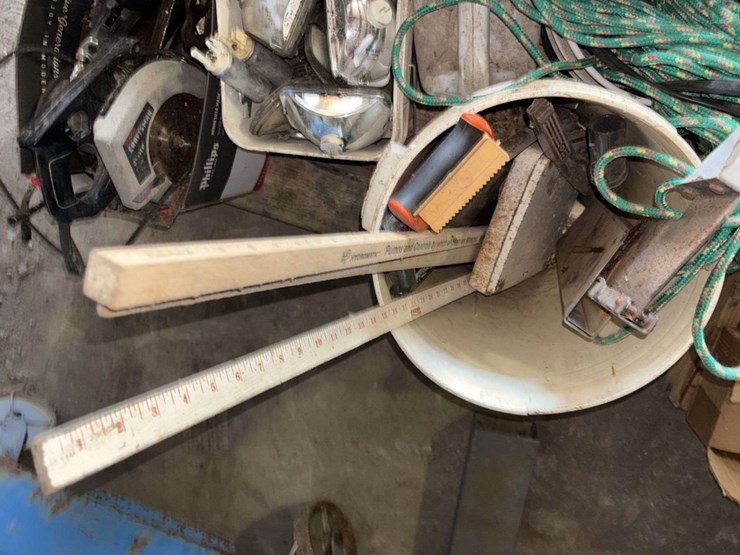 pallet-of:-sewer-tapes,-castor-wheels,-wrenches,-saw,-ext-cord,-rope,-hinges,-and-more,-buying-all-f-image-11