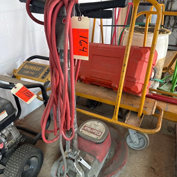 CLARKE FLOOR MAINTENANCE MDL 2300 ELECTRIC FLOOR POLISHER SUPPORT EQUIPMENT