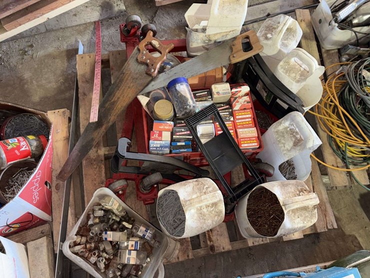 pallet-of:-hyd-fittings,-nails,-dolly-carts,-bike-tubes,-and-more,-buying-all-for-one-money-image-1