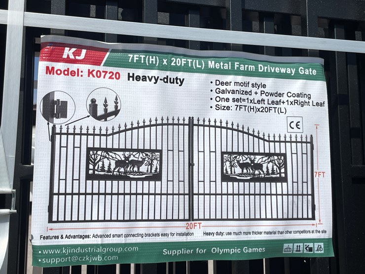 #4023-•-20'-bi-parting-metal-farm-driveway-gate-image-1