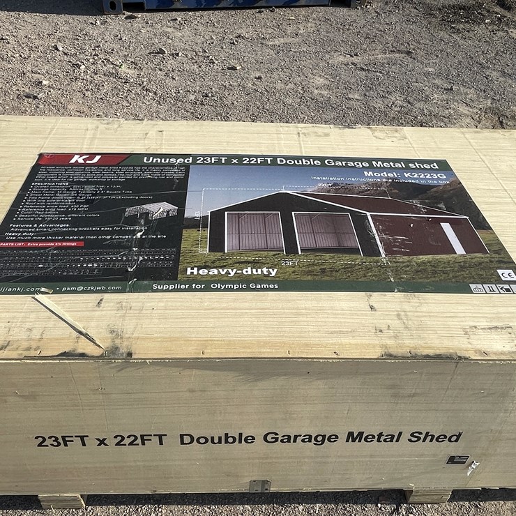 #4028 • Double Garage Steel Barn Shed