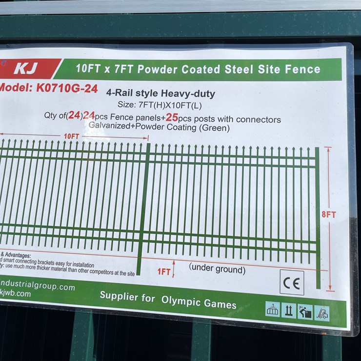 #4010 • Powder Coated Steel Site Fence