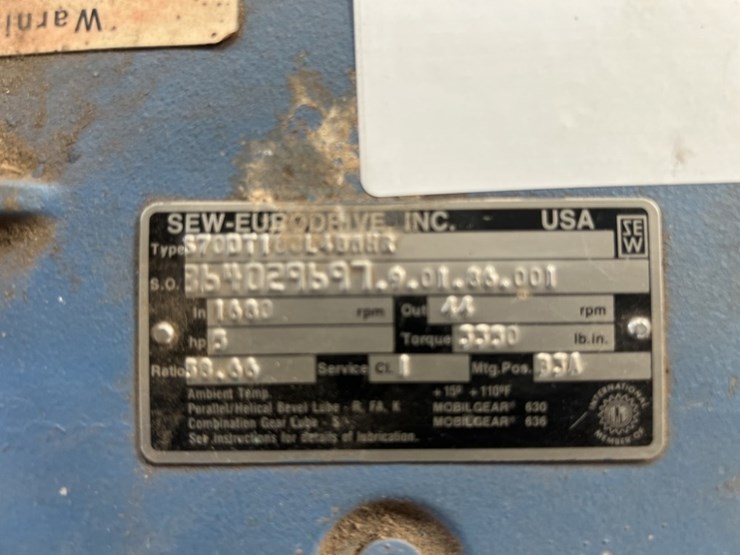 sew-eurodrive-5hp-motor-w/gearbox-image-5