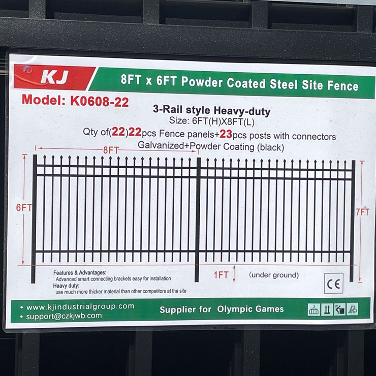 #4009 • Powder Coated Steel Site Fence