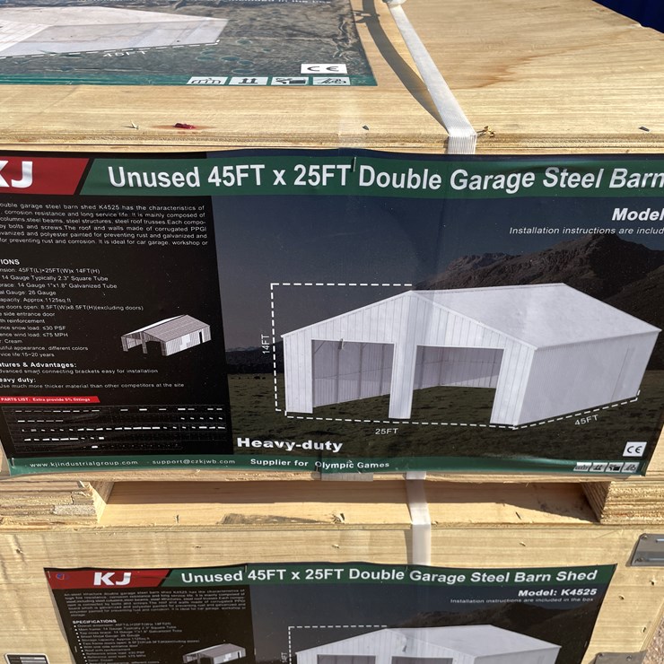 #4027 • Double Garage Steel Barn Shed