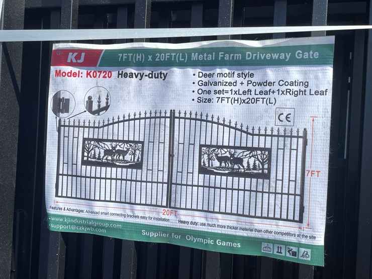 #4018-•-20'-bi-parting-metal-farm-driveway-gate-image-1